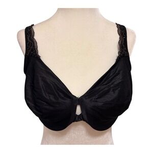 Lilyette by Bali Enchantment Minimizer Bra 42C Black Lace Underwire